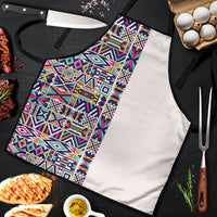 African Ndebele Art Patterns Apron Beige Half Style