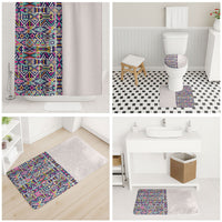 African Ndebele Art Patterns Bathroom Set Beige Half Style