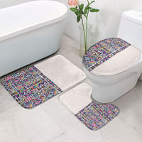 African Ndebele Art Patterns Bathroom Set Beige Half Style