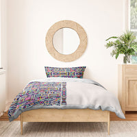 African Ndebele Art Patterns Bedding Set Beige Half Style