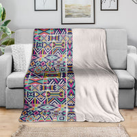 African Ndebele Art Patterns Blanket Beige Half Style