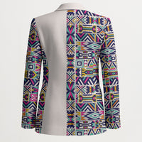African Ndebele Art Patterns Blazer Beige Half Style