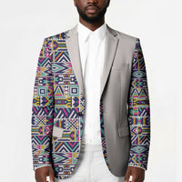 African Ndebele Art Patterns Blazer Beige Half Style