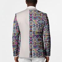 African Ndebele Art Patterns Blazer Beige Half Style