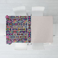 African Ndebele Art Patterns Tablecloth Beige Half Style