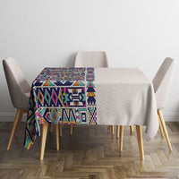 African Ndebele Art Patterns Tablecloth Beige Half Style