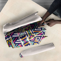 African Ndebele Art Patterns Umbrella Beige Half Style