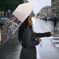 African Ndebele Art Patterns Umbrella Beige Half Style