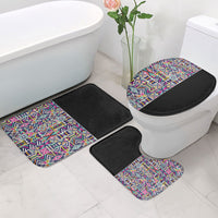 African Ndebele Art Patterns Bathroom Set Black Half Style