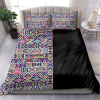 African Ndebele Art Patterns Bedding Set Black Half Style