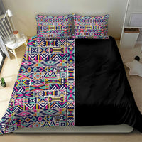 African Ndebele Art Patterns Bedding Set Black Half Style