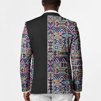 African Ndebele Art Patterns Blazer Black Half Style