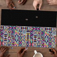 African Ndebele Art Patterns Puzzle Black Half Style