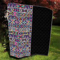 African Ndebele Art Patterns Quilt Black Half Style
