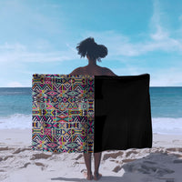 African Ndebele Art Patterns Sarong Black Half Style
