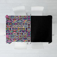 African Ndebele Art Patterns Tablecloth Black Half Style