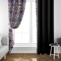 African Ndebele Art Patterns Window Curtain Black Half Style