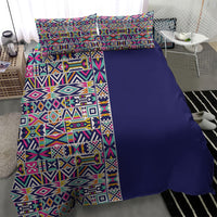 African Ndebele Art Patterns Bedding Set Navy Blue Half Style