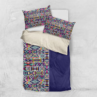 African Ndebele Art Patterns Bedding Set Navy Blue Half Style