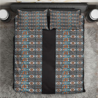 African Ndebele Traditional Attire Bedding Set Black Ndebele Stripe