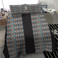African Ndebele Traditional Attire Bedding Set Black Ndebele Stripe