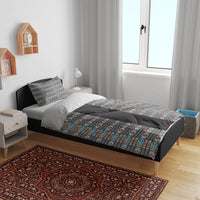 African Ndebele Traditional Attire Bedding Set Black Ndebele Stripe