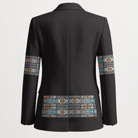 African Ndebele Traditional Attire Blazer Black Ndebele Stripe