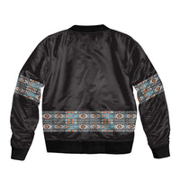 African Ndebele Traditional Attire Bomber Jacket Black Ndebele Stripe