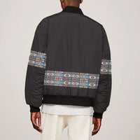 African Ndebele Traditional Attire Bomber Jacket Black Ndebele Stripe