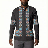 African Ndebele Traditional Attire Button Sweatshirt Black Ndebele Stripe
