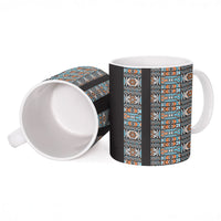 African Ndebele Traditional Attire Ceramic Mug Black Ndebele Stripe