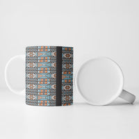 African Ndebele Traditional Attire Ceramic Mug Black Ndebele Stripe