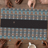 African Ndebele Traditional Attire Puzzle Black Ndebele Stripe