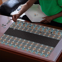 African Ndebele Traditional Attire Puzzle Black Ndebele Stripe