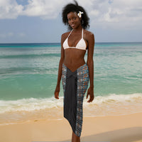 African Ndebele Traditional Attire Sarong Black Ndebele Stripe