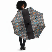 African Ndebele Traditional Attire Umbrella Black Ndebele Stripe