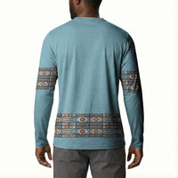 African Ndebele Traditional Attire Button Sweatshirt Blue Ndebele Stripe