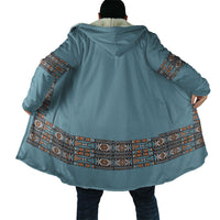 African Ndebele Traditional Attire Cloak Blue Ndebele Stripe