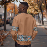 African Ndebele Traditional Attire Sweatshirt Brown Ndebele Stripe