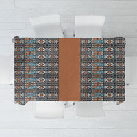 African Ndebele Traditional Attire Tablecloth Brown Ndebele Stripe