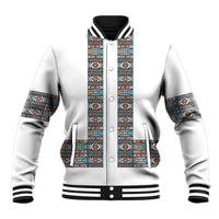 African Ndebele Traditional Attire Baseball Jacket White Ndebele Stripe