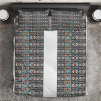 African Ndebele Traditional Attire Bedding Set White Ndebele Stripe