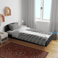 African Ndebele Traditional Attire Bedding Set White Ndebele Stripe