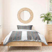 African Ndebele Traditional Attire Bedding Set White Ndebele Stripe