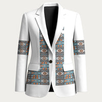 African Ndebele Traditional Attire Blazer White Ndebele Stripe