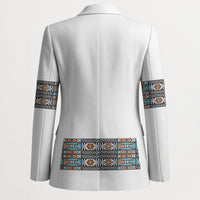 African Ndebele Traditional Attire Blazer White Ndebele Stripe