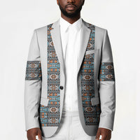 African Ndebele Traditional Attire Blazer White Ndebele Stripe