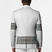 African Ndebele Traditional Attire Blazer White Ndebele Stripe