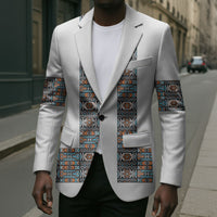 African Ndebele Traditional Attire Blazer White Ndebele Stripe