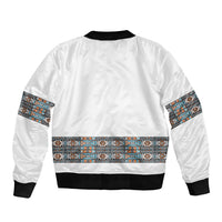 African Ndebele Traditional Attire Bomber Jacket White Ndebele Stripe